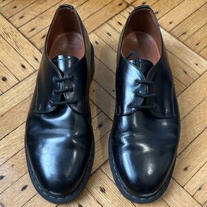 Solovair Black Hi-Shine 3-Eye Gibson Shoe Size UK7/US8 Made in England UNISEX